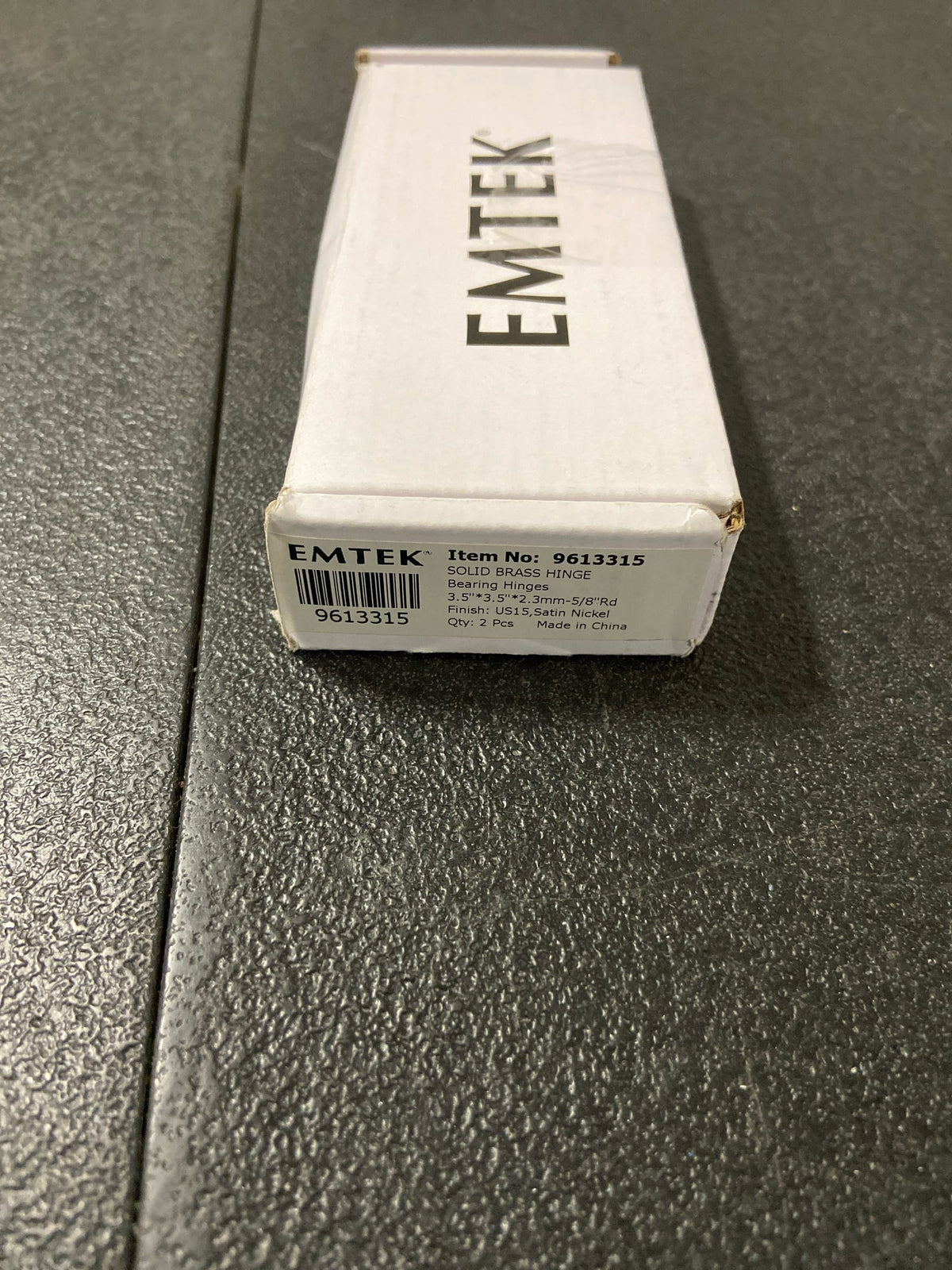 Emtek 96133US15 3.5" x 3.5" Solid Brass 5/8" Radius Corner Plain Bearing Mortise Hinge - Pair - Satin Nickel