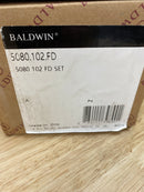 Baldwin 5080102FD 5080 Non-Turning Two-Sided Dummy Door Knob Set with 5048 Rose from the Estate Collection - Oil Rubbed Bronze