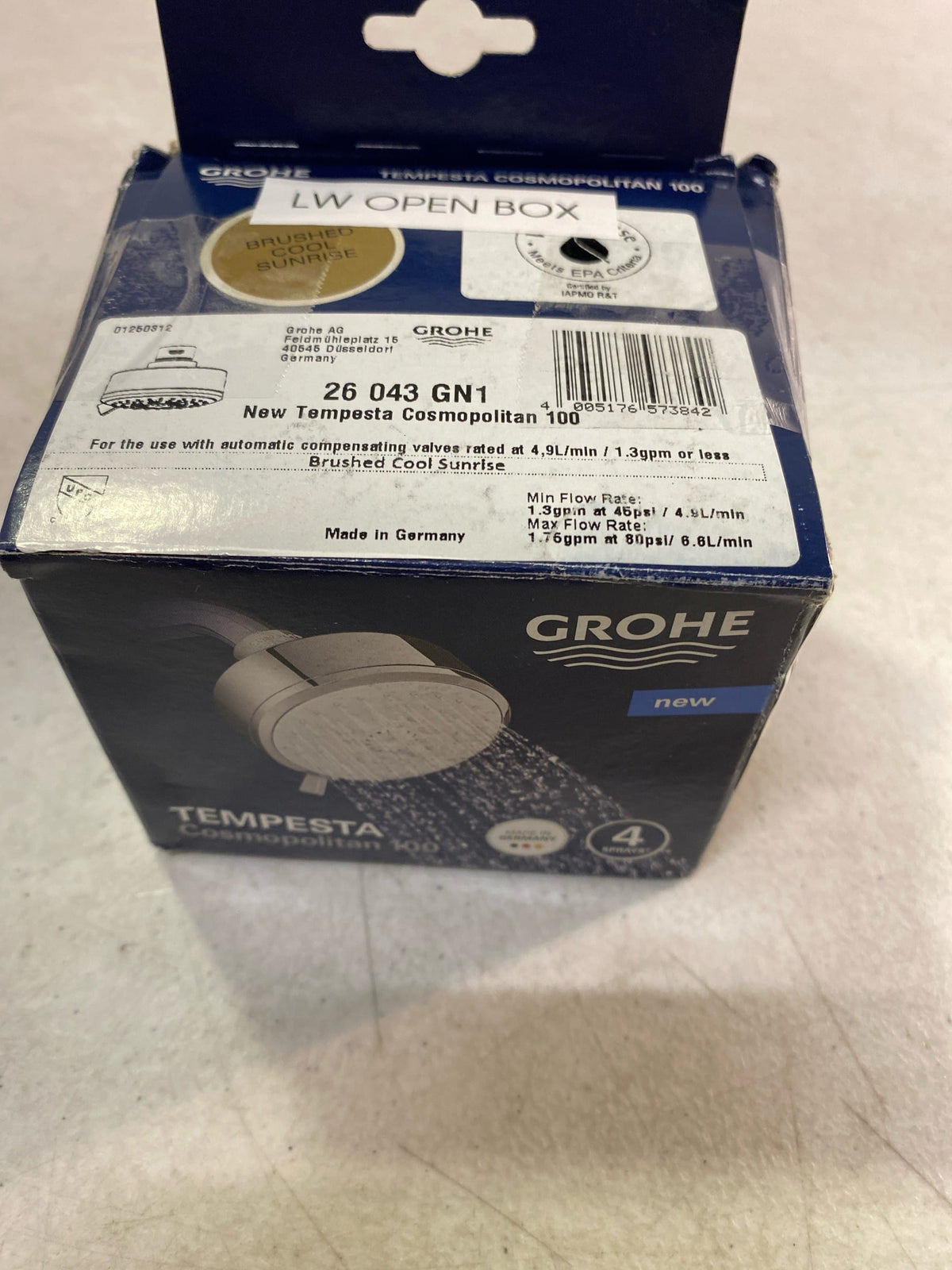 GROHE Tempesta Cosmopolitan 100 4 Spray Shower Head, Brushed Cool Sunrise