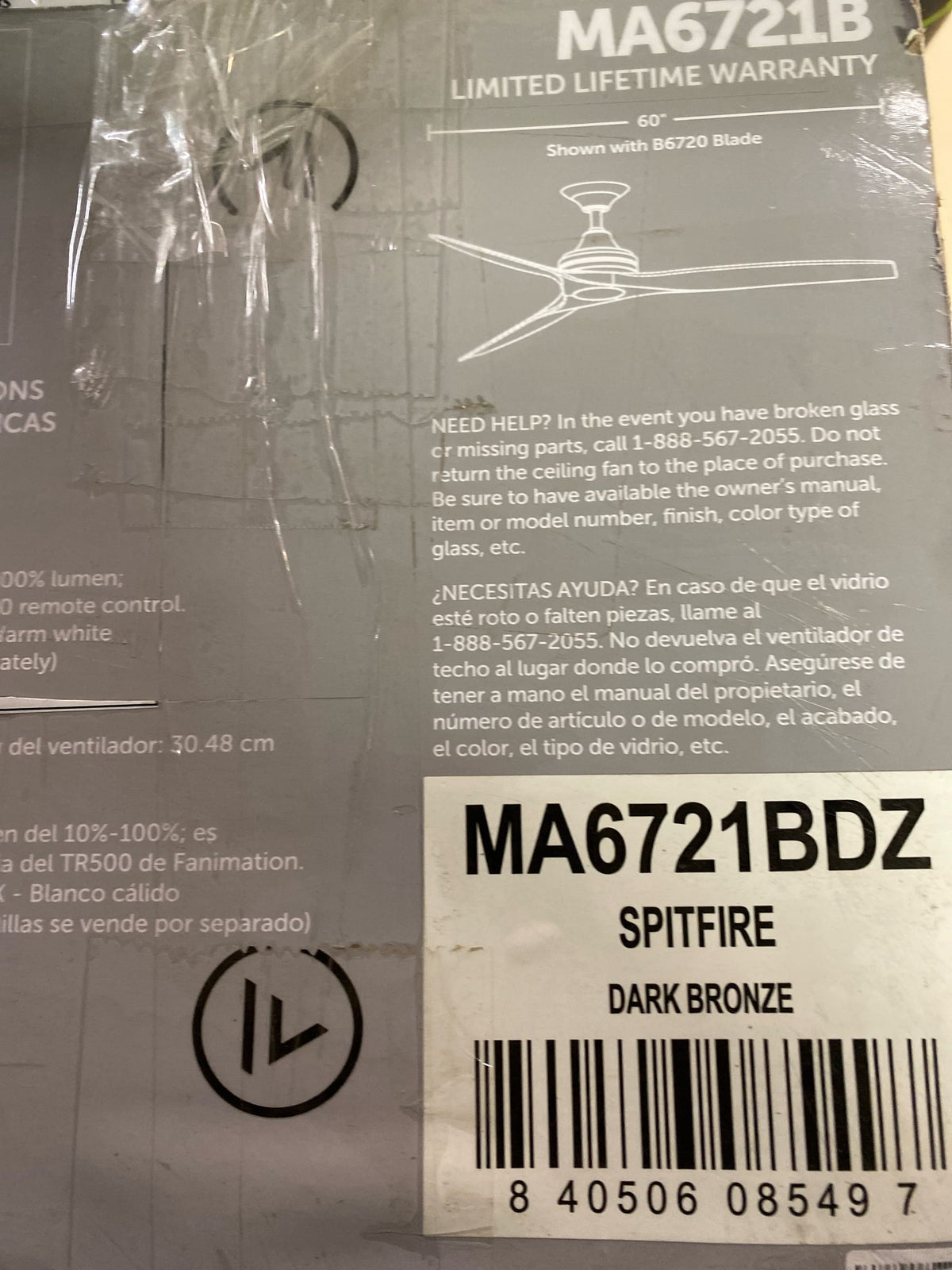 Fanimation Spitfire Indoor/Outdoor Ceiling Fan Motor - Dark Bronze