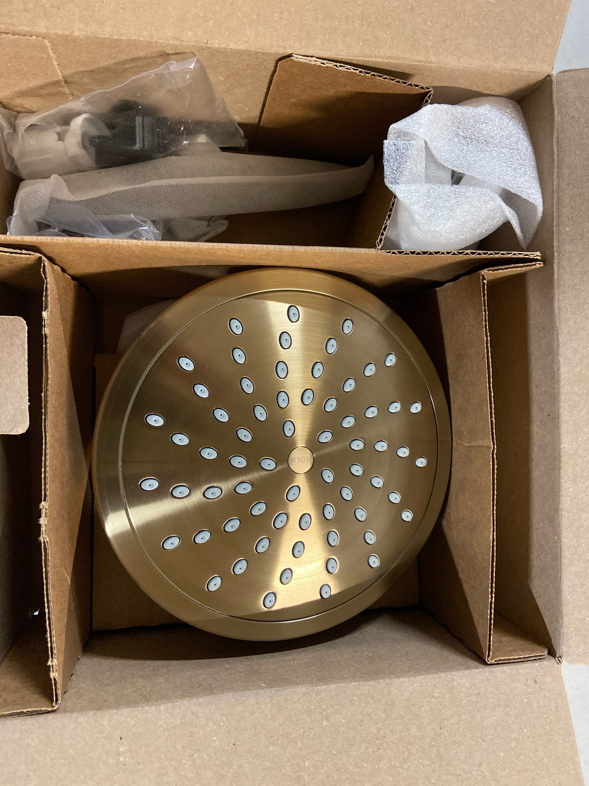 Moen T3002EPBZG Gibson Posi-Temp Pressure Balancing Modern Shower Only Trim with 8" Rainshower, Valve Required, Bronzed Gold