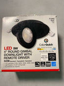 Satco Lighting S11842 LED Canless Recessed Light 4.5" Adjustable Recessed Trim- IC Rated and Airtight - Black