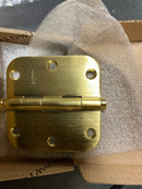 Baldwin 1135044I 3-1/2" Wide Plain Bearing 5/8" Radius Corner Mortise Door Hinge from the Estate Collection - Single Hinge - Satin Brass