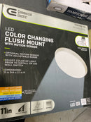 Commercial electric FM11LP6WYMMNKHD 11 in. Brushed Nickel Integrated LED Dimmable Selectable CCT Flush Mount Indoor Ceiling Light