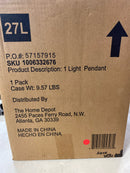 Hampton bay 25328 Mullins 10 in. 1-Light Coal Pendant Hanging Light, Modern Industrial Kitchen Pendant Lighting