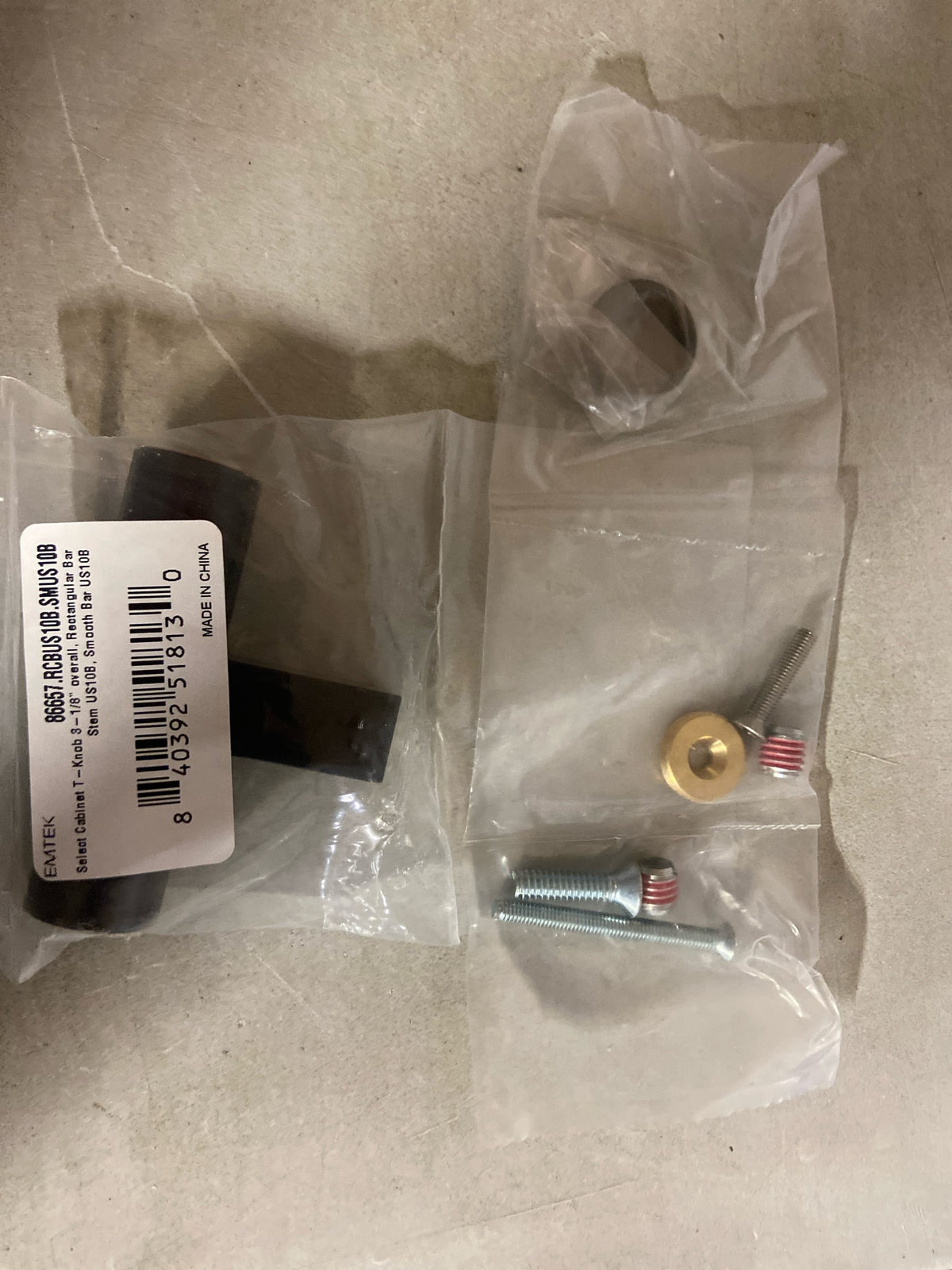Emtek 86657.RCBUS10B.SMUS10B Smooth 3-1/8 Inch Bar Cabinet Knob with Rectangular Bar Stem from the SELECT Collection - Oil Rubbed Bronze / Oil Rubbed Bronze Stem