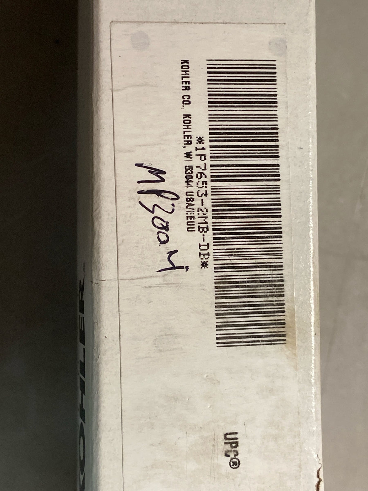KOHLER 1/2" angle supply with stop, cross handle and rigid vertical tube