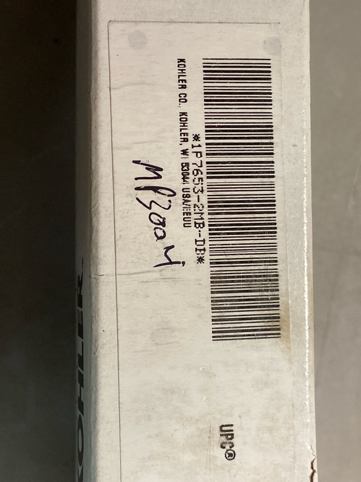 KOHLER 1/2" angle supply with stop, cross handle and rigid vertical tube