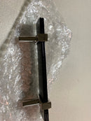 Sietto P-1903-5.5-PN Adjustable Center to Center 5-1/2 Inch Long Handle Cabinet Pull with Black Glass - Polished Nickel