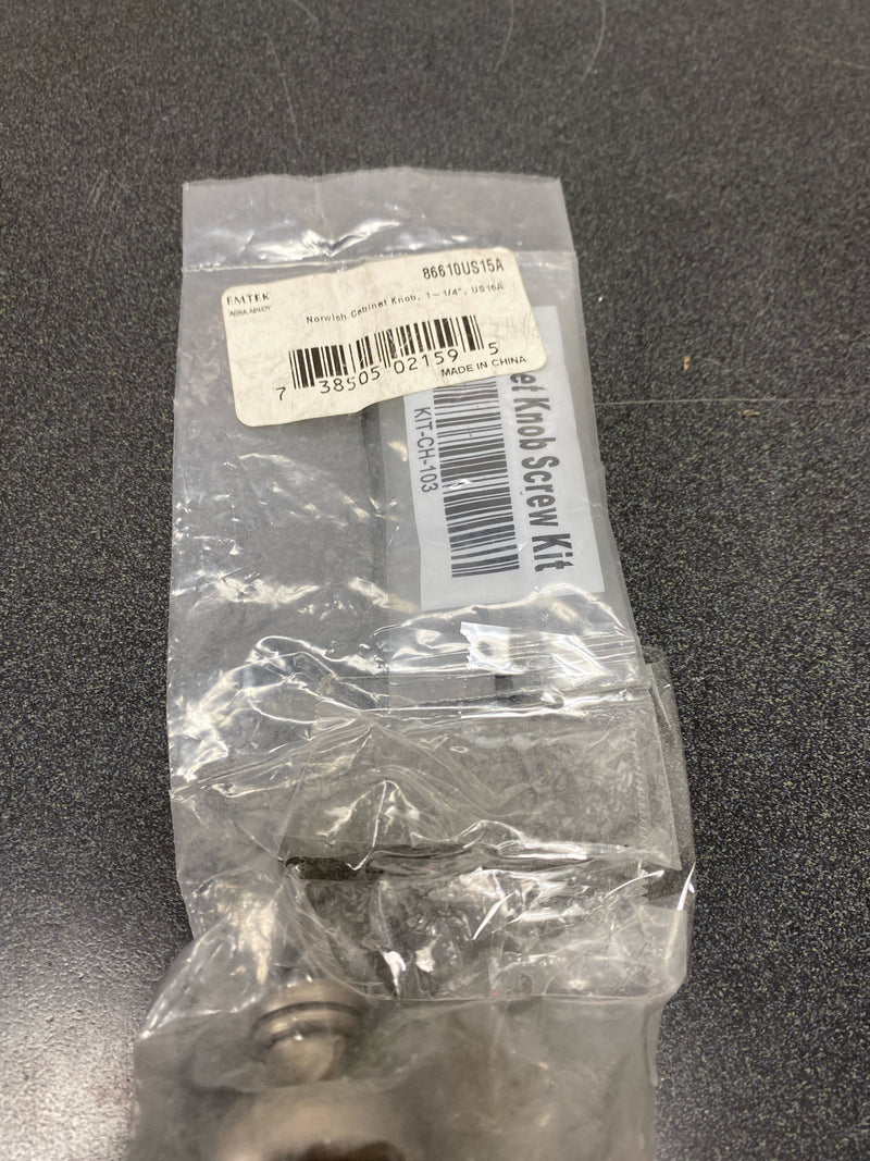 Emtek 86610US15A Norwich Us15A 1.25 Cab Knob
