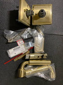 Baldwin PVLACSSR044 La Conner Privacy Door Lever Set with Stepped Square Rose from the Reserve Collection - Satin Brass
