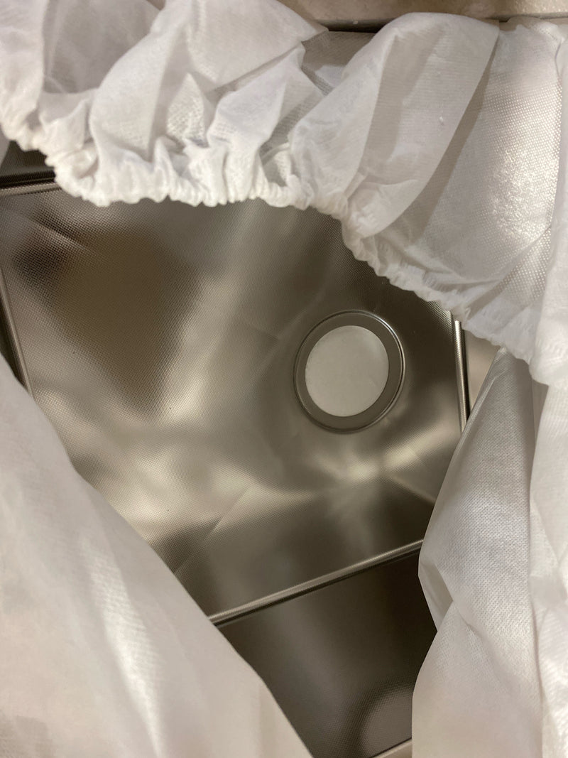 Whitehaus WHNPL1818-BSS Noah Plus 17-3/4" Single Basin Kitchen Sink for Undermount or Drop-In Installation - Includes Matching Sink Grid and Strainer - Brushed Stainless Steel