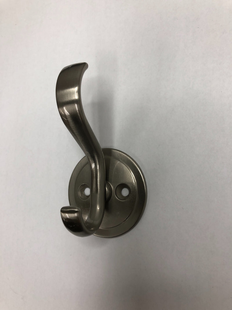 Liberty Hardware B42307J-SN-C Swooping Coat and Hat Hook with Round Base - Satin Nickel