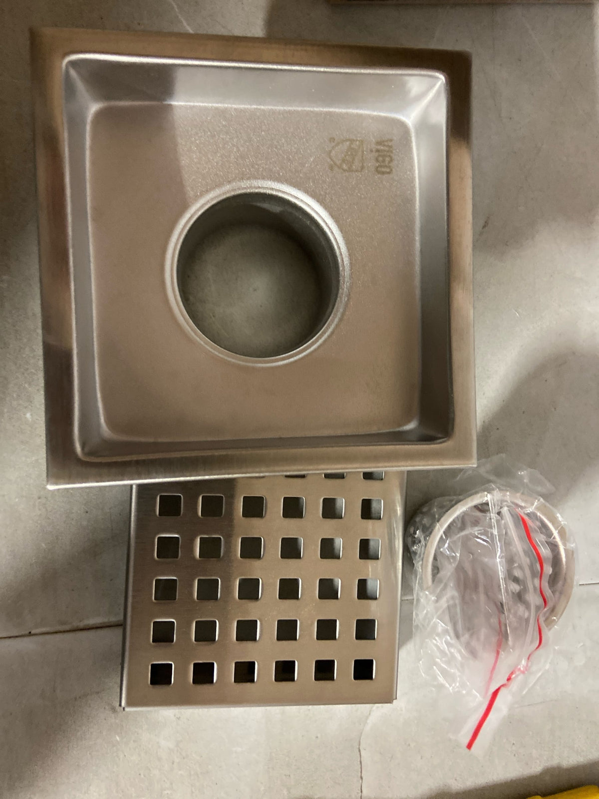 Vigo VG07004BN Shower Drain 2-1/4" Connection Pattern Grate Shower Floor Drain - Brushed Nickel