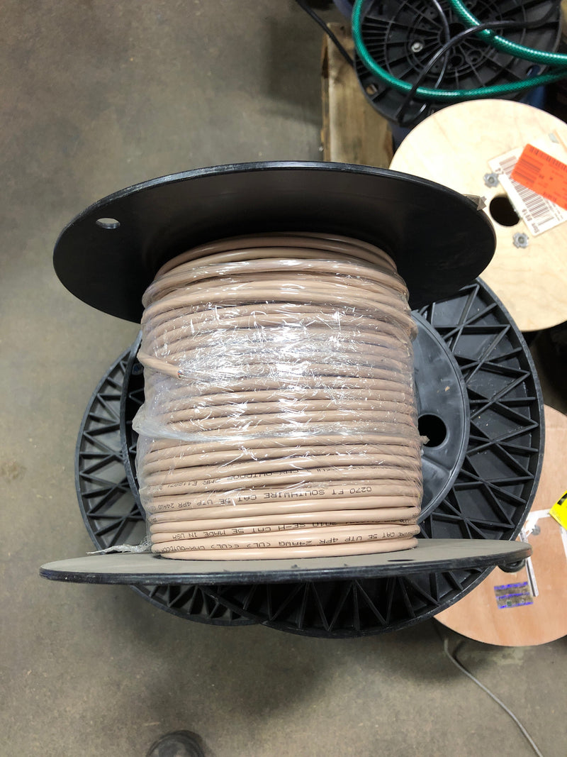 Southwire 56917648 300 ft. Tan 24/4 Solid CU CAT5e CMR-CMX Indoor/Outdoor Data Cable