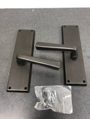 Emtek 7552MB 8-7/8" Height Rectangular Sideplate Sandcast Bronze Dummy Set - Medium Bronze