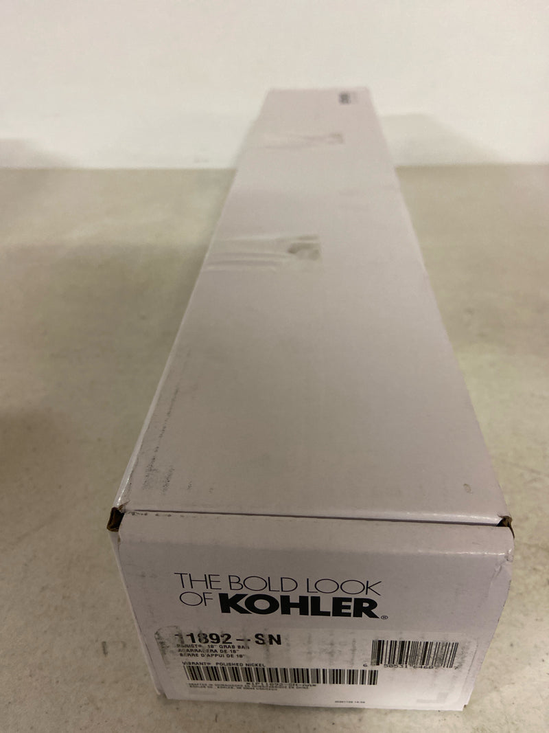Kohler K-11892-SN Purist 1-Piece Bath Accessory Set with 18 in. Grab Bar in Vibrant Polished Nickel