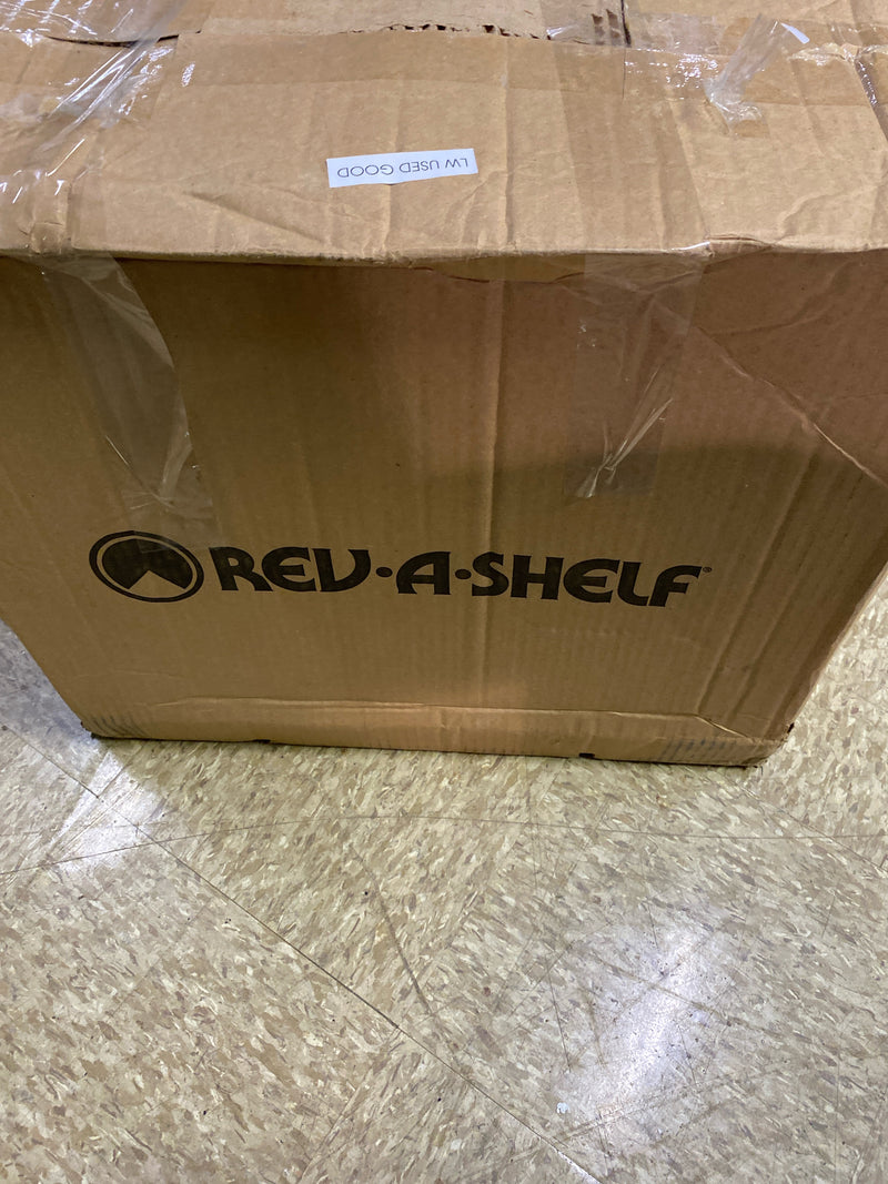 Rev-A-Shelf RV-15PB-2 S Classic 11-3/4"W Steel Frame Double Pull Out 27 Qt Trash Cans / Waste Bins with Full Extension Slides - White