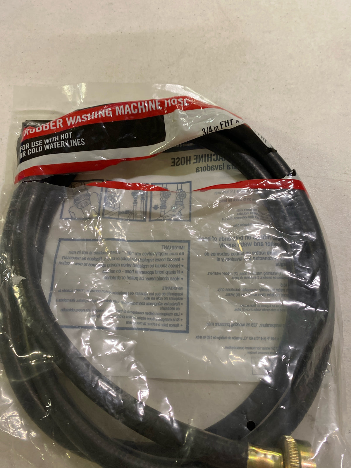 Everbilt HRBFIL01EB 3/4 in. FIP x 3/4 in. FIP x 72 in. Washing Machine Fill Hose