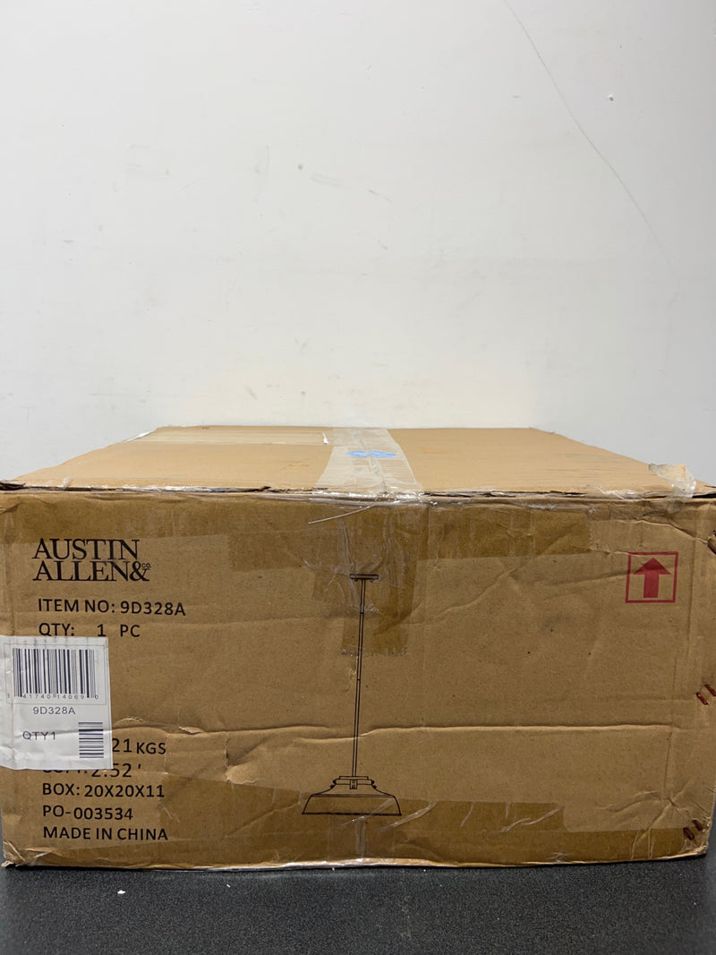 Austin Allen 9D328A Oakwood Urban/Industrial Metal Shade Pendant Lighting Fixture, 1-Light 100 Watt, 7"H x 18"W, Aged Brass