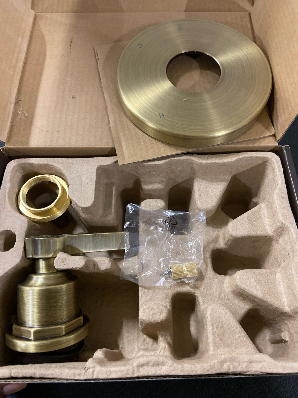 Signature Hardware 485507 Greyfield Pressure Balanced Valve Trim Only - Less Rough-In Valve - Aged Brass