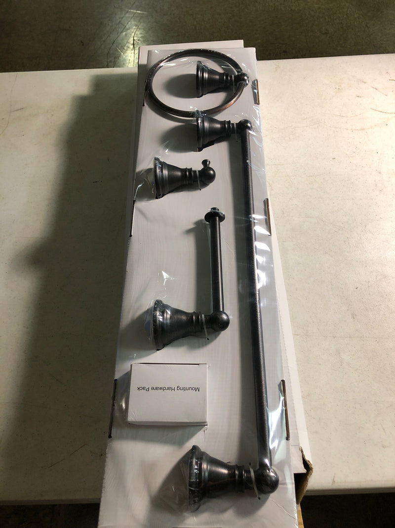 Kingston Brass BAHK192478ORB American Classic 4 Piece Bathroom Package with 18" Towel Bar, Robe Hook, Towel Ring, Toilet Paper Holder - Oil Rubbed Bronze