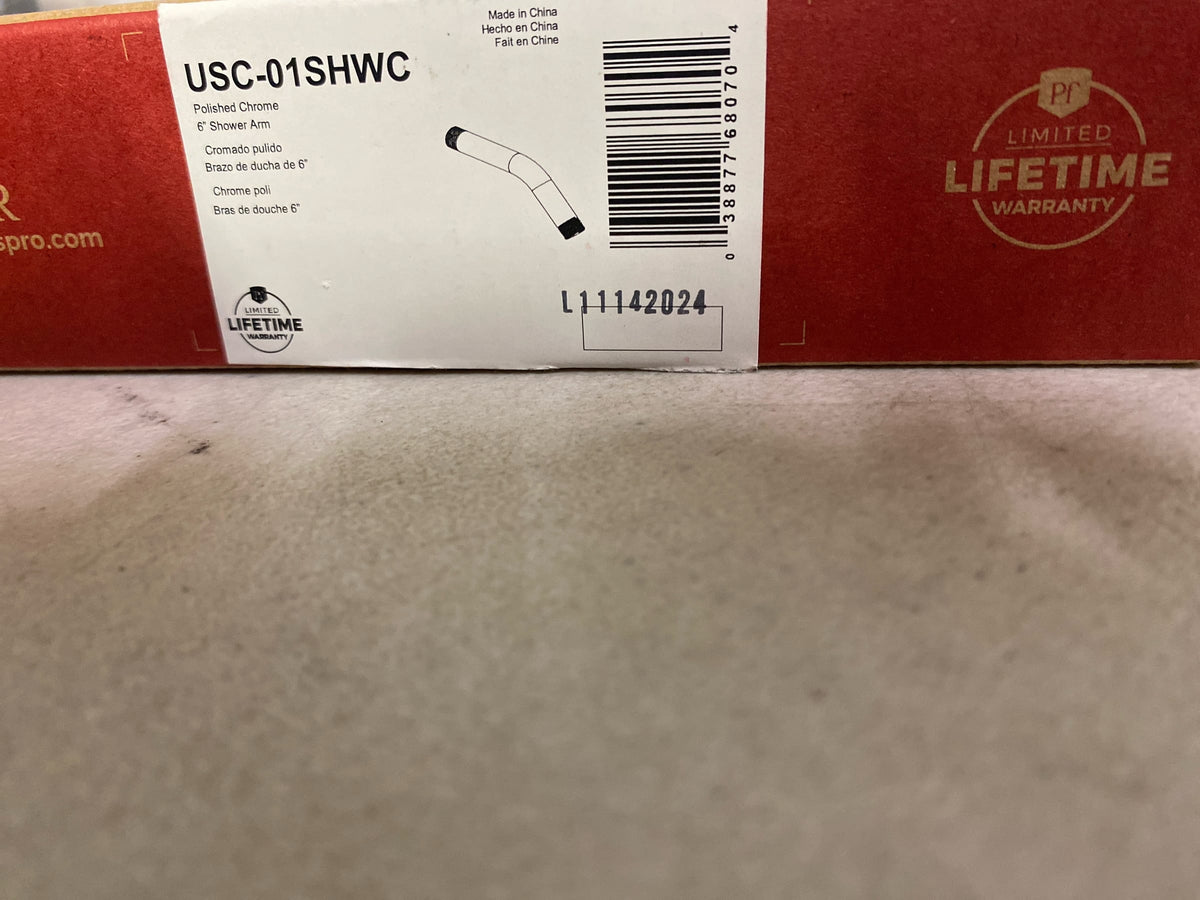 Pfister USC-01SHWC Universal 6" Curved Shower Arm - Polished Chrome