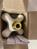 Signature Hardware 111424 Large Replacement Porcelain Cross Handles - Polished Brass