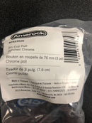 Amerock BP423526 Solid Brass Cup Pulls 3 Inch Center to Center Cup Cabinet Pull - Polished Chrome