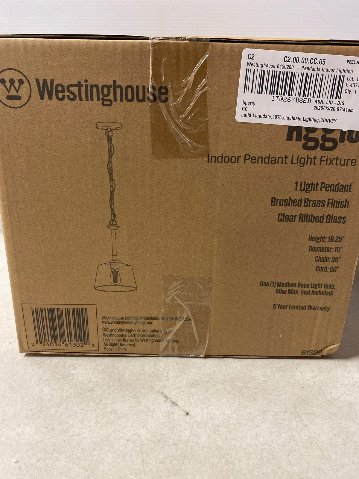 Westinghouse 6130200 Aggie 10" Wide Mini Pendant - Brushed Brass