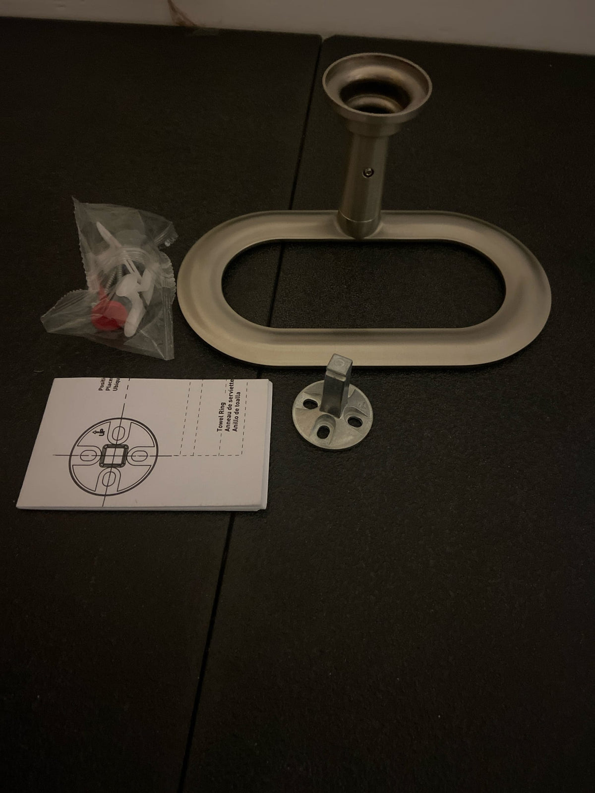 Moen Greenfield Brushed Nickel Wide Hand Towel Ring, Wall Mounted Towel Hanger, YB1786BN