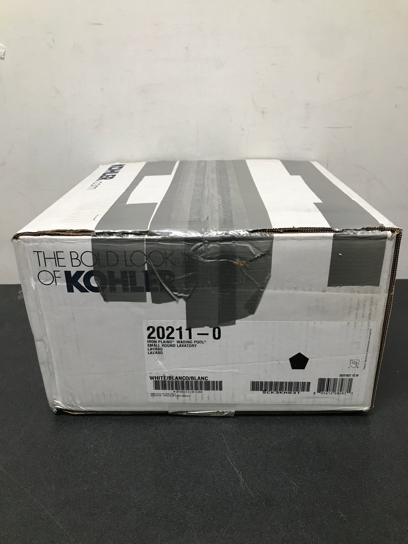 Kohler K-20211-0 Iron Plains 12" Cast Iron Drop-In or Undermount Bathroom Sink with Overflow - White