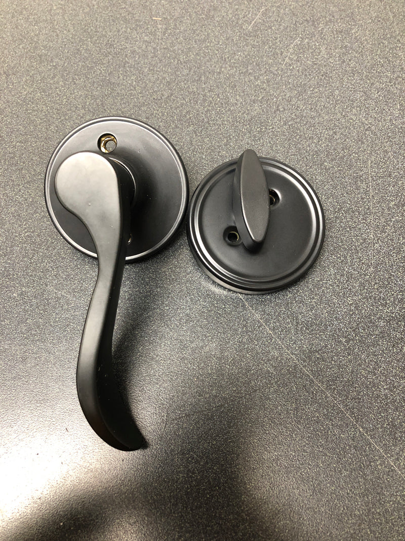 Schlage JH59SEV622LH Left Handed Single Cylinder Keyed Entry Interior Only Pack with Seville Lever from the J Series - Matte Black