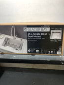 Glacier bay VDR2522A1PA1 Dolancourt Tight Radius 25 in. Drop-In Single Bowl 18 Gauge Stainless Steel Kitchen Sink with Pull-Down Faucet