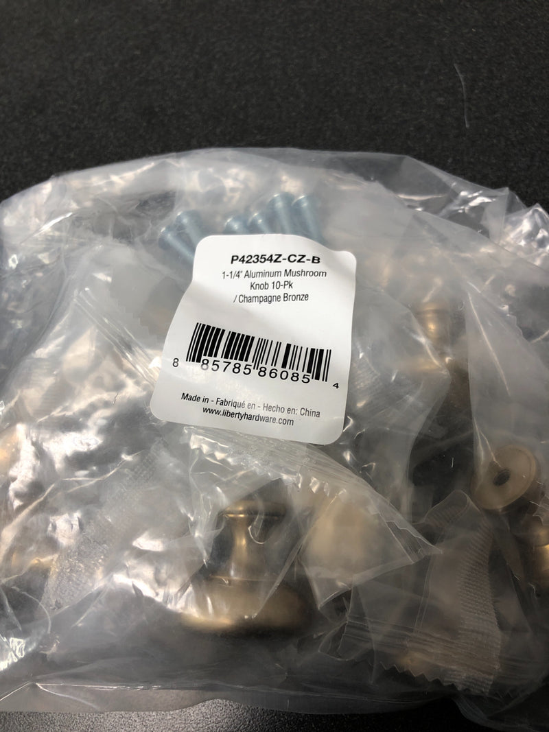 Franklin Brass P42354Z-CZ-B Garrett 1-3/16 Inch Mushroom Cabinet Knob - Pack of 10 - Champagne Bronze