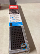 Oatey DL32240 Designline 24 in. Stainless Steel Linear Shower Drain with Square Pattern Drain Cover in Matte Black