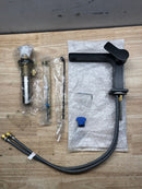 Signature hardware 447847 Hibiscus Single Handle Bathroom Faucet with Drain Kit Included in Matte Black