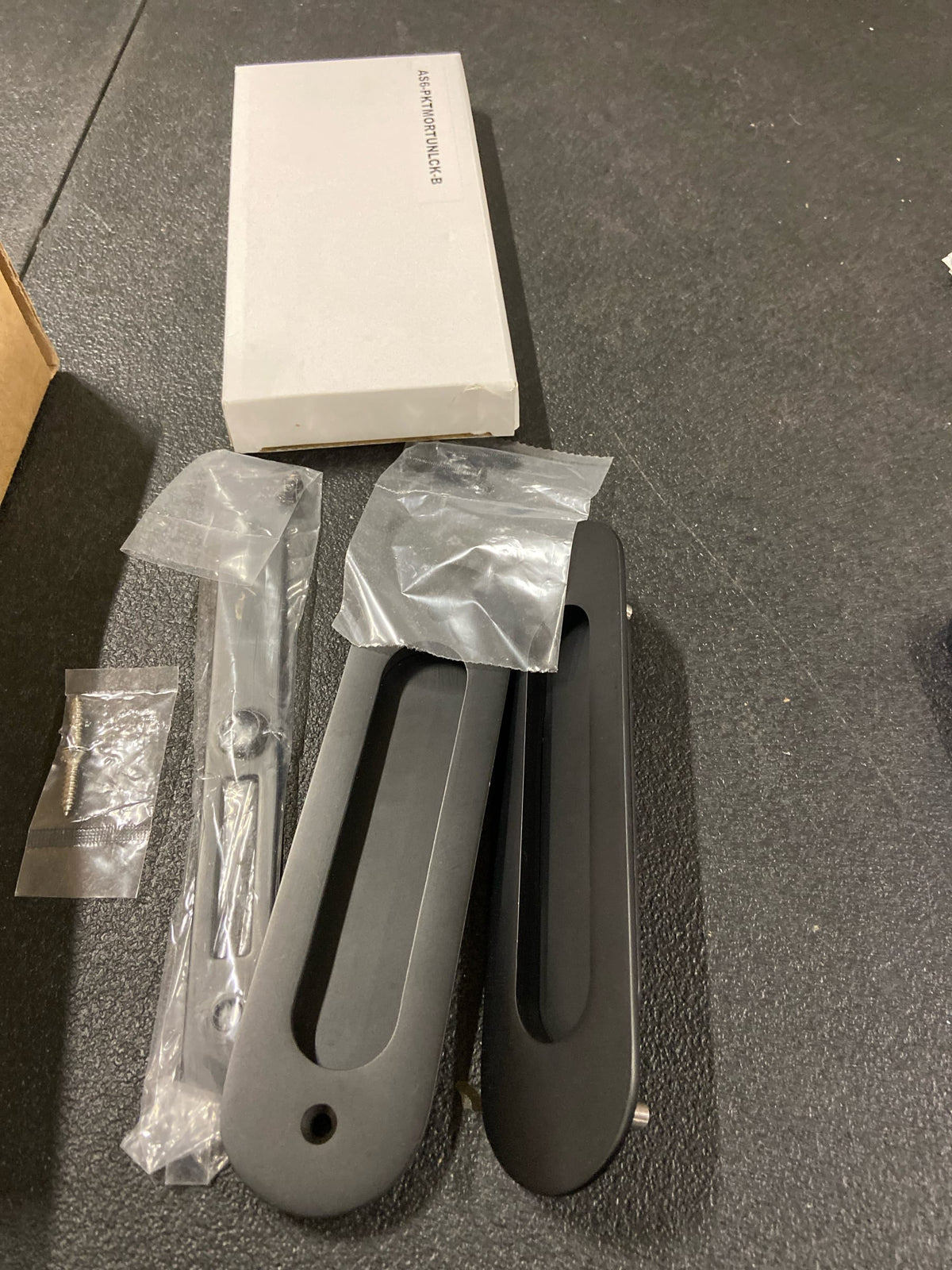 Emtek 2164US19134 Narrow Oval 7-1/4 Inch Tall Passage Mortise Pocket Door Pull for 1-3/4" Thick Doors - Flat Black