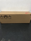 Lnc LV2UAQJ71W388C Modern Classic 3-Light Matte Black and Plating Brass Vanity Light with White Cone Fabric Shades
