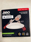 Juno Canless LED Wafer Light, Miniature Downlight, 5-in-1 Switchable White Color Temperature, Adjustable Brightness, Flat Smooth Trim, 2-Inch, White