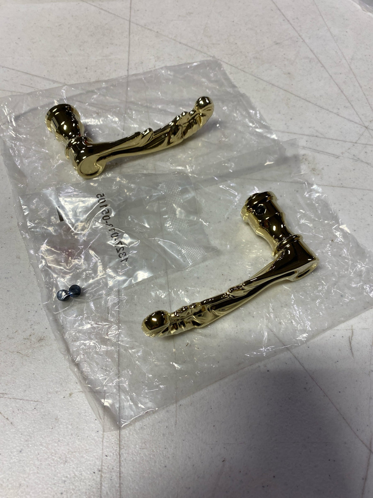 Baldwin 5121003MR Pair of Estate Levers without Rosettes Locking/Latching Mechanism Purchased Separately - Polished Brass