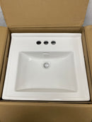 PROFLO PF5714WH 20" Rectangular Vitreous China Wall Mounted Bathroom Sink with Overflow and 3 Faucet Holes at 4" Centers - White