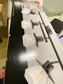 GLOBE Electric 59530 4-Light Complete Track Lighting Kit, Dark Bronze, Clear Glass Bell Shaped Shades, Ceiling Light Fixture, Ideal for Kitchen and Dining Room, LED Bulb Compatible