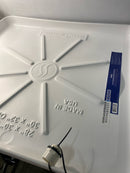Jones Stephens J04300 28" x 30" Washing Machine Pan with Side Mount Drain - White