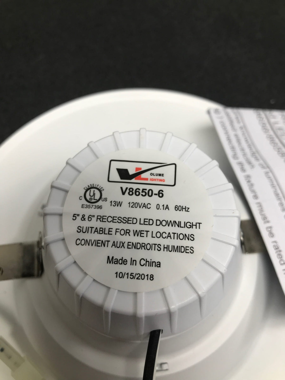 Volume Lighting Recessed Lighting LED Canless Recessed Fixture 7" Recessed Trim- IC Rated