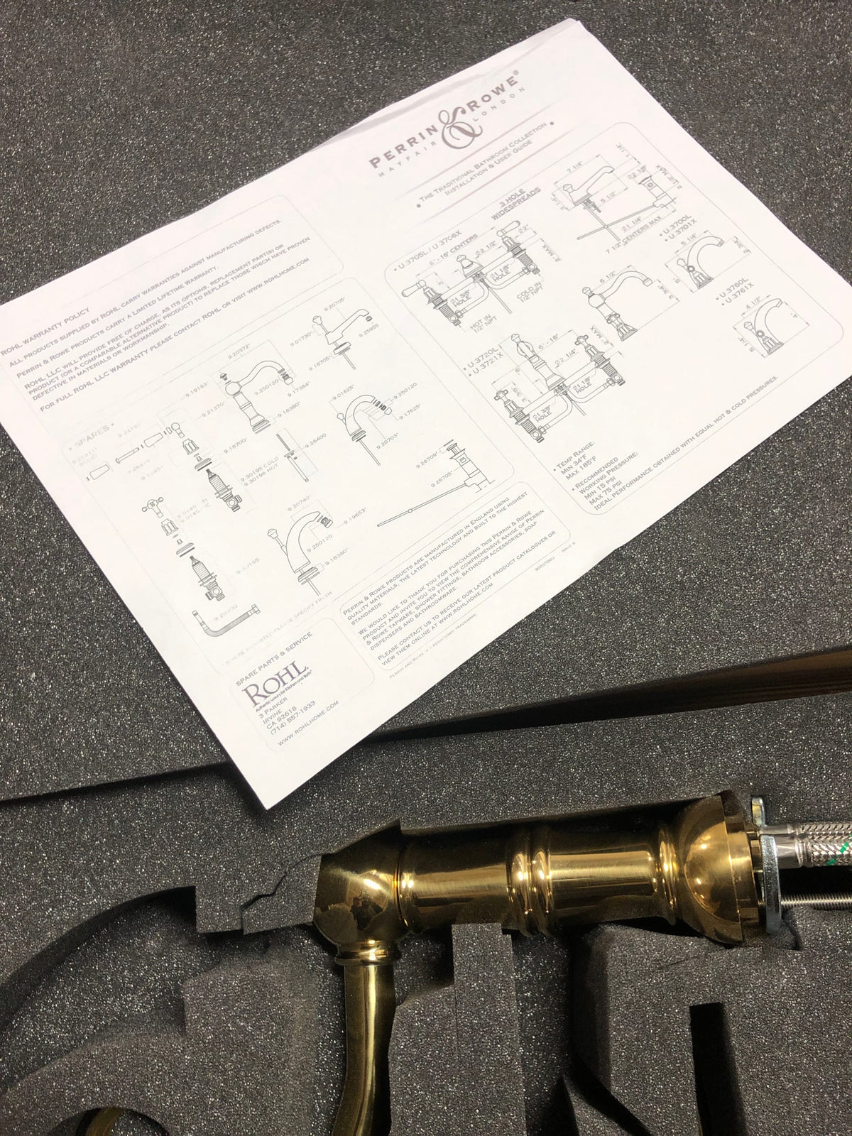 Perrin and Rowe U.3720L-ULB-2 Edwardian 1.2 GPM Widespread Bathroom Faucet with Pop-Up Drain Assembly - Unlacquered Brass (Living Finish)