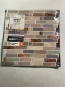 Smart tiles SM1097-4 Crescendo Terra Brown / Beige 9.73 in. x 9.36 in. Vinyl Peel and Stick Tile (2.30 sq. ft./ 4-pack)