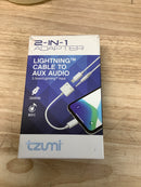 Tzumi 7486HD 2-in-1 Lightning to Headphone Audio and Charger Adapter