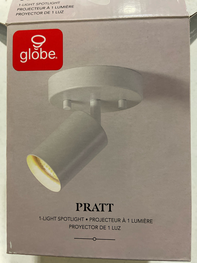 GLOBE Electric 57499 Pratt 1-Light Track Lighting Spotlight, Matte White, Bulb Not Included
