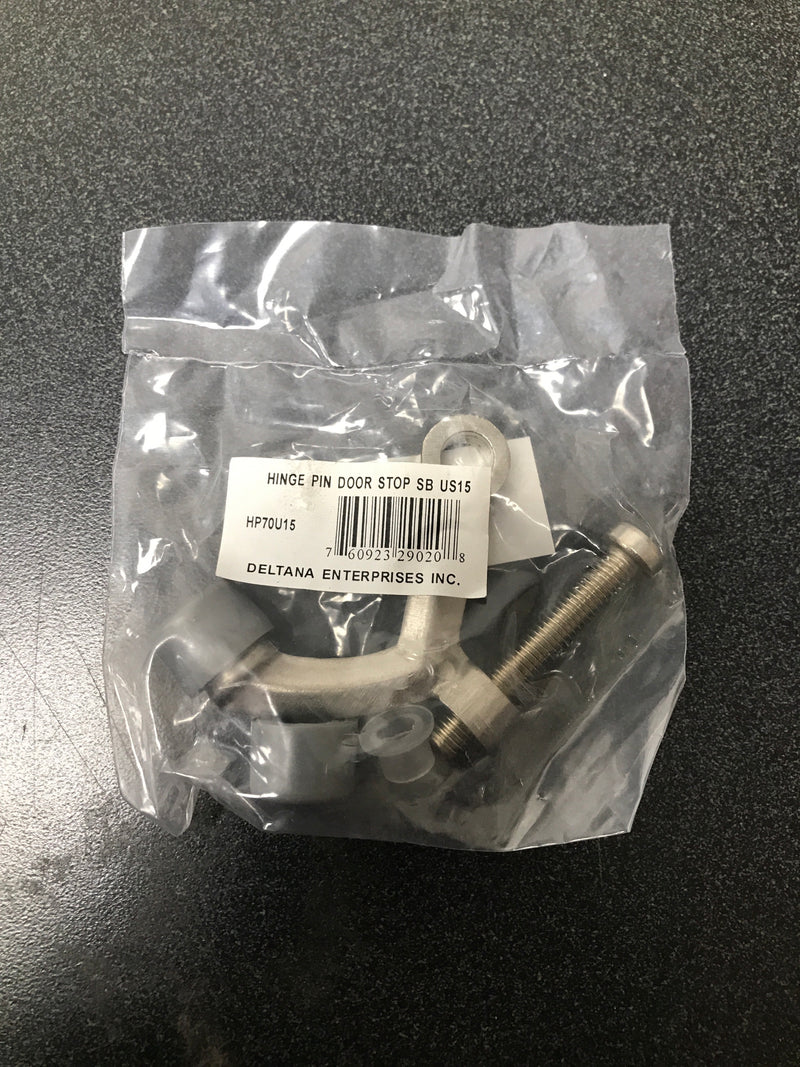 Deltana HP70U15 Solid Brass 1-7/8 Inch Tall Adjustable Hinge Pin Door Stop - Satin Nickel